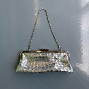 Vintage Silver Chain Clutch Bag